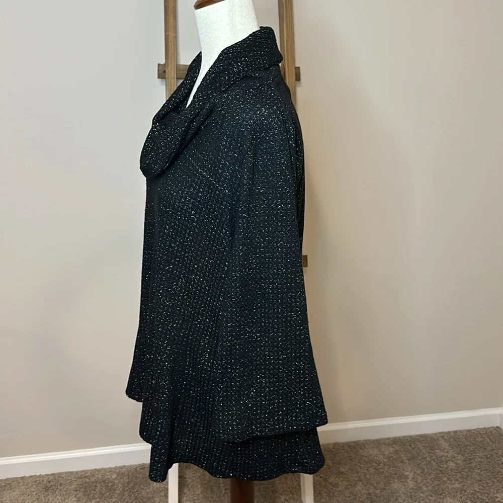 Dressbarn Sunday Cowl Neck Sweater with Metallic Shimmer Size Large in GUC